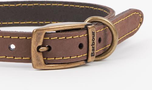 Show full view: Barbour Leather Dog Collar, Brown, Small: 11 to 14-in neck, 1/2-in wide slide 2 of 5