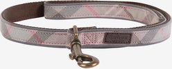 Barbour Reflective Dog Leash, Taupe/Pink Tartan