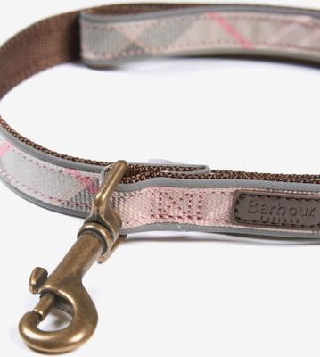 Show full view: Barbour Reflective Dog Leash, Taupe/Pink Tartan slide 2 of 3