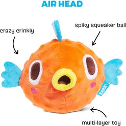 BARK Air Head Rip n Reveal Squeaky Plush Dog Toy, Orange, Medium/Large slide 2 of 7