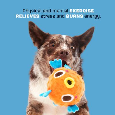 Show full view: BARK Air Head Rip n Reveal Squeaky Plush Dog Toy, Orange, Medium/Large slide 3 of 8