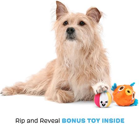Show full view: BARK Air Head Rip n Reveal Squeaky Plush Dog Toy, Orange, X-Small/Small slide 4 of 9
