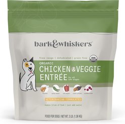 Bark and Whiskers Adult Free-Range Chicken Entrée Dehydrated Raw Dog Food, 3-lb bag