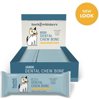 Bark and Whiskers Bark and Whiskers Chew Bone Rawhide-Free Large Dental Dog Treats, 12 count