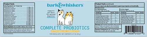 Show full view: Bark and Whiskers Complete Probiotics Dog & Cat Supplement, 3.17-oz jar slide 4 of 8