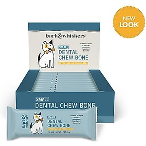 Bark and Whiskers Dental Chew Bone Rawhide-Free Small Dental Dog Treats, 12 count