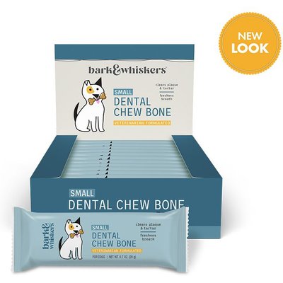 Bark and Whiskers Bark and Whiskers Dental Chew Bone Rawhide-Free Small Dental Dog Treats, 12 count