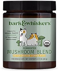 Bark and Whiskers Fermented Mushroom Blend Dog & Cat Supplement, 2.1-oz jar