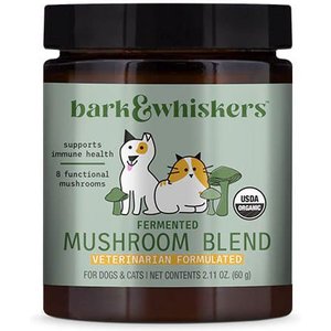 Bark and Whiskers Fermented Mushroom Blend Dog & Cat Supplement, 2.1-oz jar