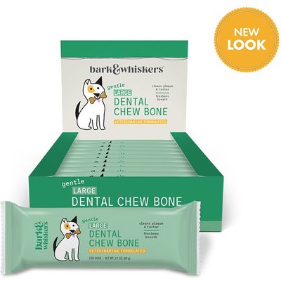 Bark and Whiskers Bark and Whiskers Gentle Chew Bone Rawhide-Free Large Dental Dog Treats, 12 count