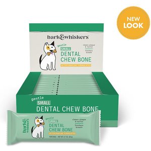 Bark and Whiskers Gentle Chew Bone Rawhide-Free Small Dental Dog Treats, 12 count