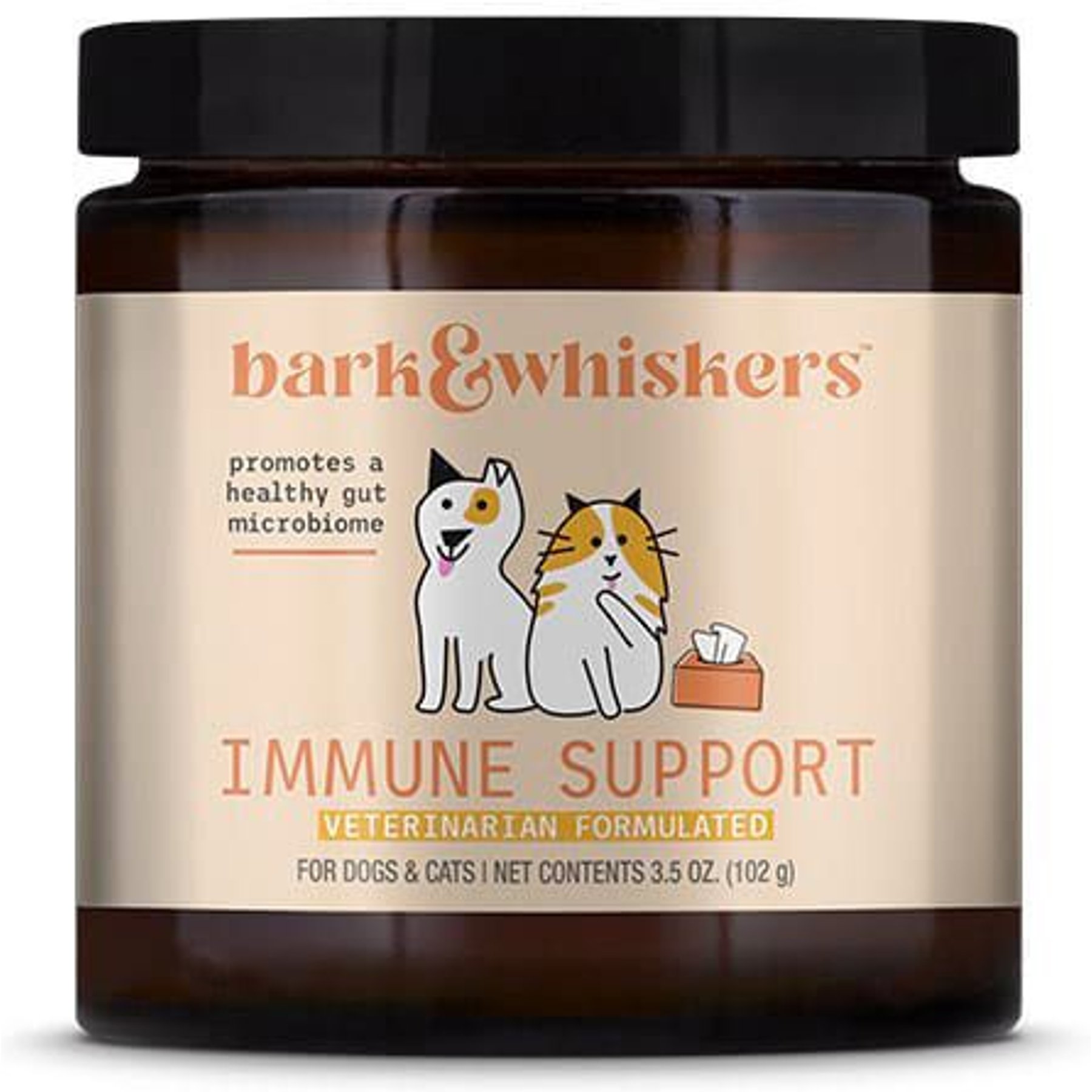Bark and Whiskers Immune Support Dog & Cat Supplement, 3.38-oz jar