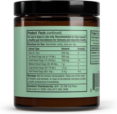 Show full view: Bark and Whiskers New Zealand Colostrum Powdered Immune Supplement for Dogs & Cats, 1.5-oz jar slide 3 of 4