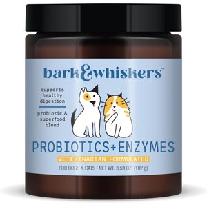 Bark and Whiskers Probiotics + Enzymes for Pets Supplement, 3.17-oz jar