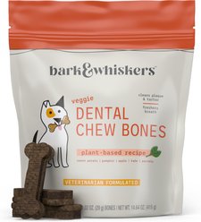 Bark and Whiskers Veggie Chew Bones Dental Dog Treat, 14.64-oz pouch