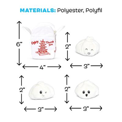 Show full view: BARK Andi's Famous Dumplings Multi-Part Squeaky Plush Dog Toy, White, Small slide 5 of 8