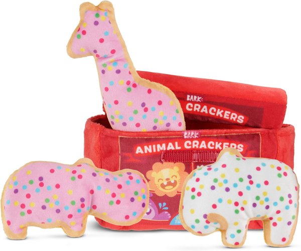 Show full view: BARK Animal Squeakers Snacks Multi-Part Squeaky Plush Dog Toy, Small slide 1 of 8