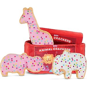 BARK Animal Squeakers Snacks Multi-Part Squeaky Plush Dog Toy, Small