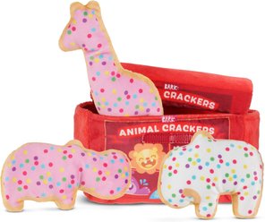 BARK Animal Squeakers Snacks Multi-Part Squeaky Plush Dog Toy, Small