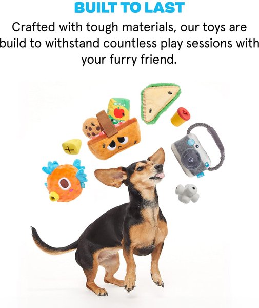 Show full view: BARK Animal Squeakers Snacks Multi-Part Squeaky Plush Dog Toy, Small slide 6 of 8