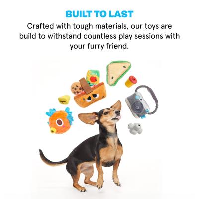 Show full view: BARK Animal Squeakers Snacks Multi-Part Squeaky Plush Dog Toy, Small slide 6 of 7