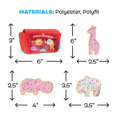 Show full view: BARK Animal Squeakers Snacks Multi-Part Squeaky Plush Dog Toy, Small slide 5 of 7