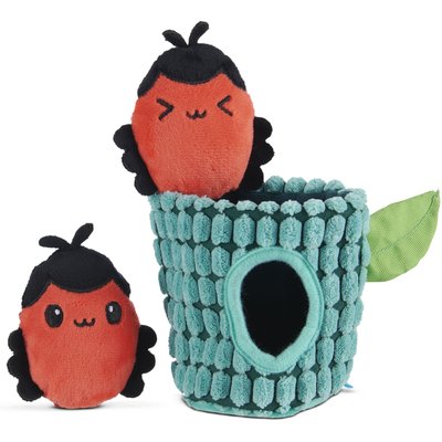 BARK BARK Bao & Bab Multi-Part Squeaky Plush Dog Toy, Blue, X-Small