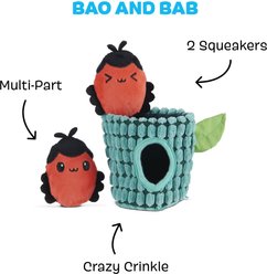 BARK Bao & Bab Multi-Part Squeaky Plush Dog Toy, Blue, X-Small slide 2 of 8