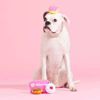 Show full view: BARK Barker's Dozen Donuts Plush 4-in-1 Treat Dispensing Dog Toy slide 5 of 9