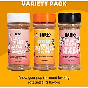 BARK Beef, Chicken, & Pork Variety Pack High Protein Limited Ingredient Dry Dog Food Topper, 4.6-oz bottle, 3 count