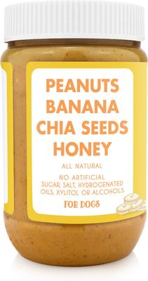 Show full view: Bark Bistro Company Buddy Budder Barking Banana Peanut Butter Lickable Dog Treat, 17-oz jar slide 3 of 6