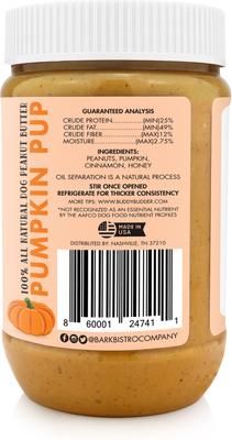 Show full view: Bark Bistro Company Buddy Budder Pumpkin & Cinnamon Peanut Butter Lickable Dog Treats, 17-oz jar slide 5 of 8