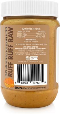 Show full view: Bark Bistro Company Buddy Budder Ruff Ruff Raw Peanut Butter Lickable Dog Treats, 17-oz jar slide 4 of 7