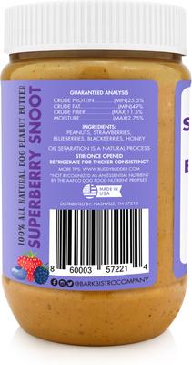 Show full view: Bark Bistro Company Buddy Budder Superberry Snoot Peanut Butter Lickable Dog Treat, 17-oz jar slide 4 of 10