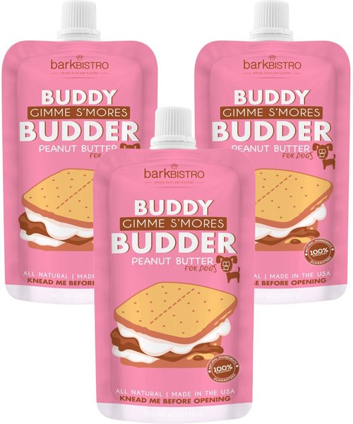 Bark Bistro Company Gimme Smores Buddy Budder Grain-Free Lickable Dog Treat, 4-oz pouch, 3 count