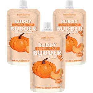 Bark Bistro Company Pumpkin Pup Buddy Budder Grain-Free Lickable Dog Treat, 4-oz pouch, 3 count