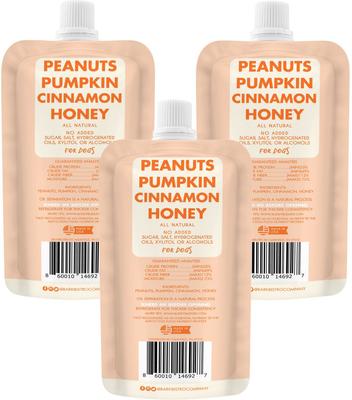 Show full view: Bark Bistro Company Pumpkin Pup Buddy Budder Grain-Free Lickable Dog Treat, 4-oz pouch, 3 count slide 3 of 4