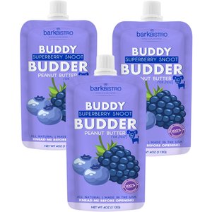 Bark Bistro Company Superberry Snoot Buddy Budder Grain-Free Lickable Dog Treat, 4-oz pouch, 3 count