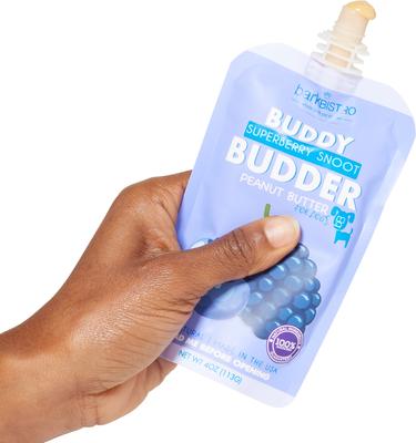 Show full view: Bark Bistro Company Superberry Snoot Buddy Budder Grain-Free Lickable Dog Treat, 4-oz pouch, 3 count slide 4 of 4