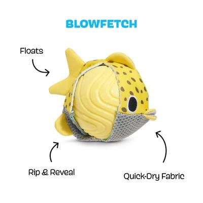 Show full view: BARK Blowfetch Hard Core Tough Dog Chew Toy, Yellow, Medium slide 2 of 8