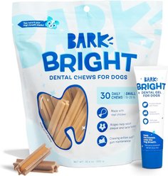BARK Bright Dental Kit: Medium Chicken Flavored Dental Dog Treats + Chicken & Thyme Flavored Dog Dental Gel, 30 count, 2.5-oz gel