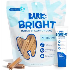 BARK Bright Dental Kit: Medium Chicken Flavored Dental Dog Treats + Chicken & Thyme Flavored Dog Dental Gel, 30 count, 2.5-oz gel