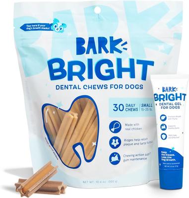 Show full view: BARK Bright Dental Kit: Medium Chicken Flavored Dental Dog Treats + Chicken & Thyme Flavored Dog Dental Gel, 30 count, 2.5-oz gel slide 1 of 8