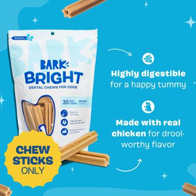 Show full view: BARK Bright Medium Chicken Flavored Dental Dog Treats, 30 count slide 3 of 9