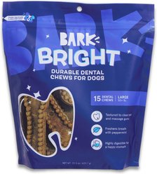BARK Bright Durable Large Mint Flavored Dental Dog Treats, 15 count