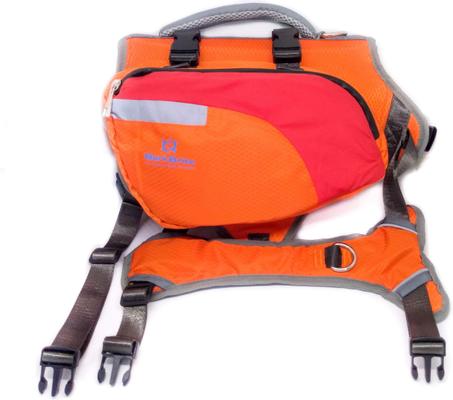 Show full view: Bark Brite Multi-Purpose Dog Backpack Life Jacket, Orange, Large slide 4 of 8