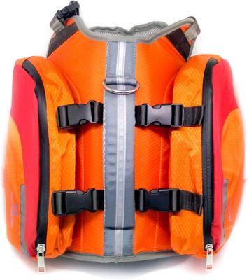 Show full view: Bark Brite Multi-Purpose Dog Backpack Life Jacket, Orange, Large slide 5 of 8