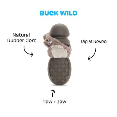 Show full view: BARK Buck Wild Interactive Tough Dog Toy, Grey, Large slide 2 of 8