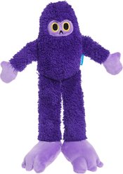 BARK Buddy Bigfoot Squeaky Plush Dog Toy, Purple, Small