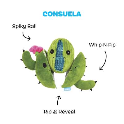 Show full view: BARK Cactus Rip & Reveal Squeaky Plush Dog Toy, Green, Large slide 2 of 8